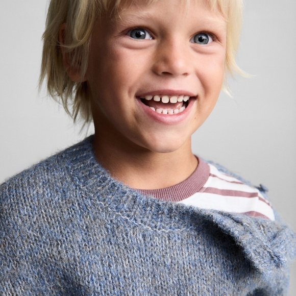 Mango Baby - Jacquard Knitted Sweater Blue - 2-3 years - Kids - Picture 4 of 14